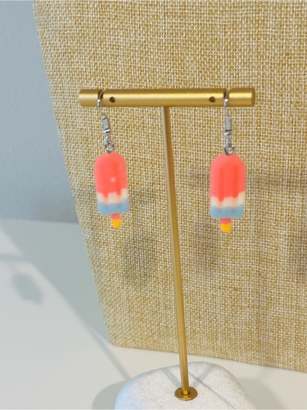Handmade Pink & Blue Popsicle Dangle Earrings